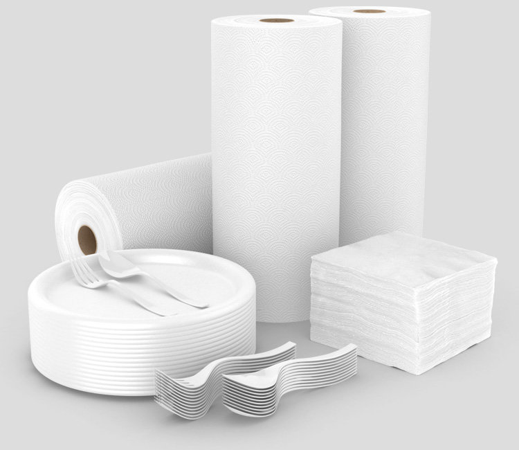 Breakroom plastic ware, plates, paper towels and napkins available for delivery throughout the southwest, TX & OK